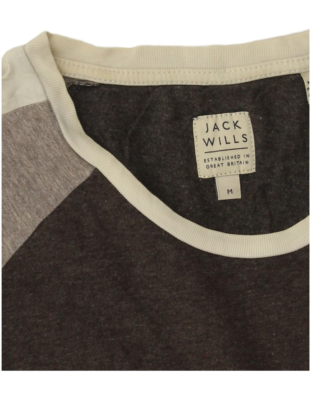 Camiseta masculina Jack Wills Top médio preto colorblock algodão