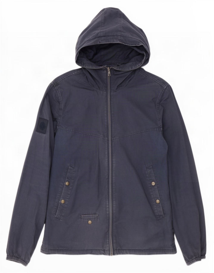 Jaqueta bomber com capuz masculina Pretty Green Reino Unido 38 algodão azul marinho médio