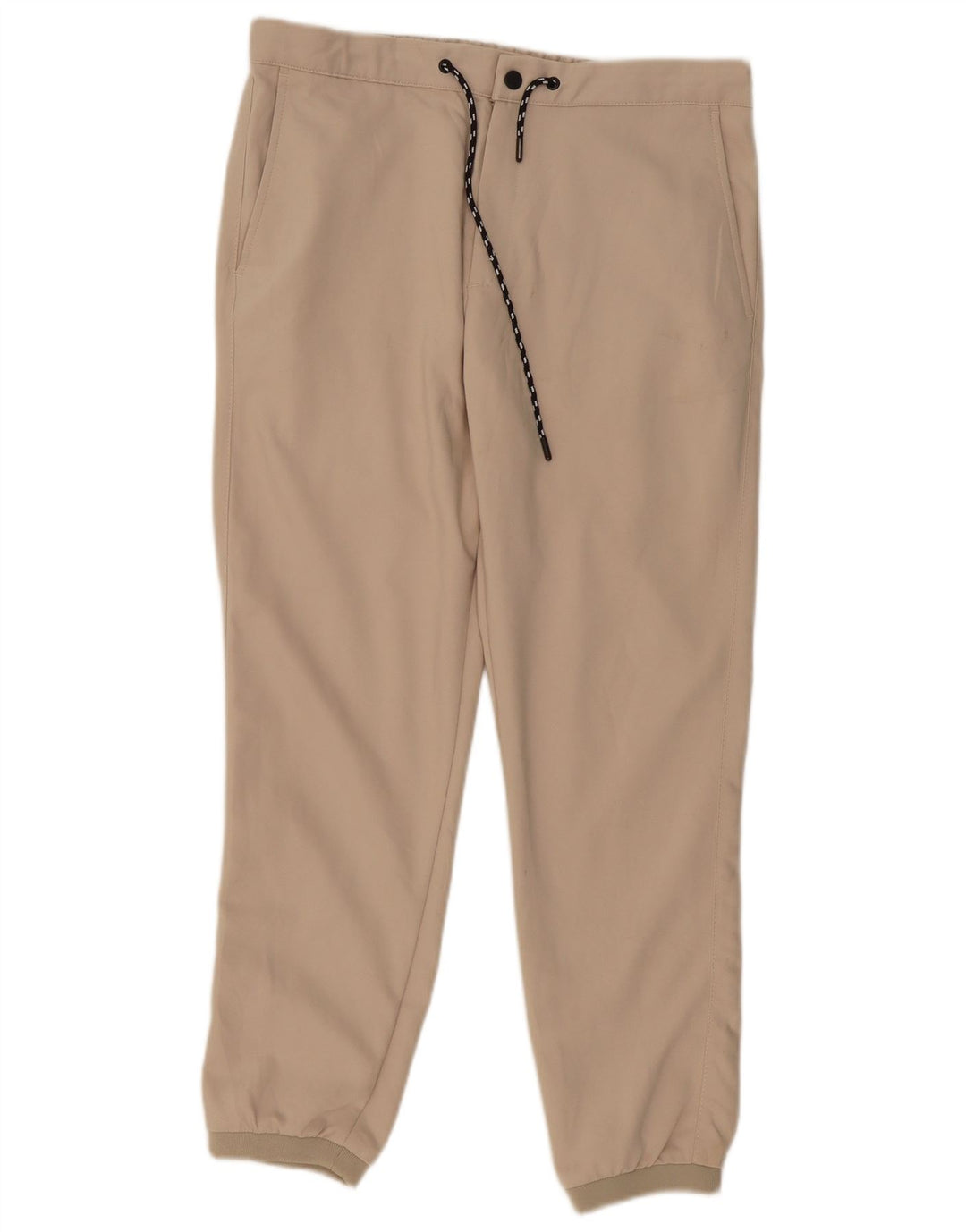 Calça jogger masculina ZARA Chino médio W32 L28 poliéster bege