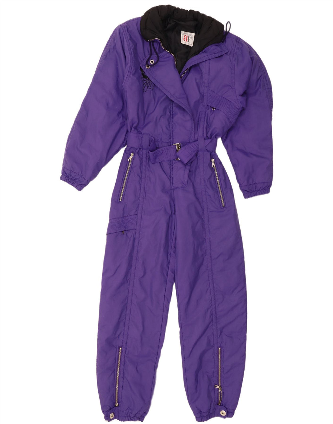 Belfe Macacão de esqui feminino UK 12 médio roxo floral nylon