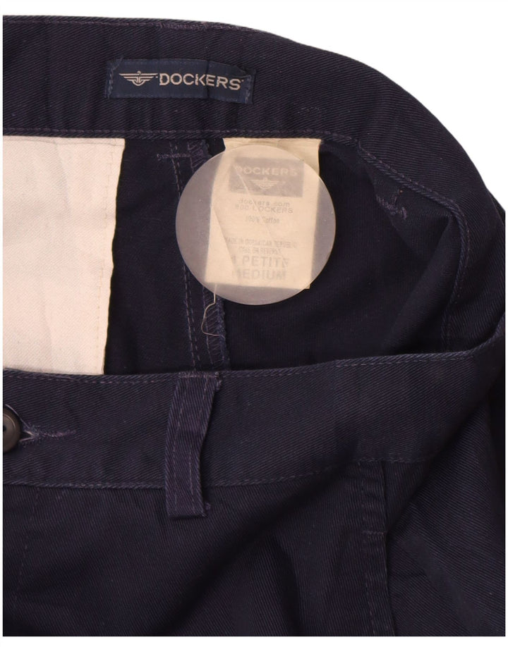 Calça chino feminina DOCKERS cintura alta US 4 pequena W26 L26 azul marinho