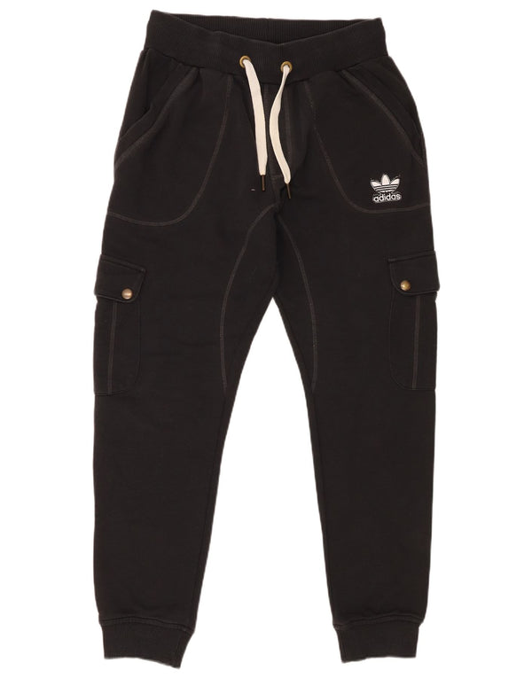 Adidas Mens Cargo Calças de treino Joggers Pequeno Algodão Preto