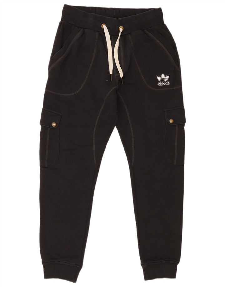 Adidas Mens Cargo Calças de treino Joggers Pequeno Algodão Preto