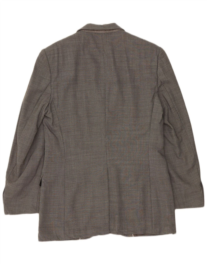 Jaqueta Blazer Masculina Hugo Boss com 3 Botões EU 50 Lã Cinza Grande