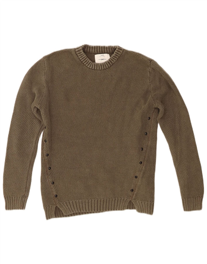 Suéter Zara Boys com gola redonda 9-10 anos cáqui