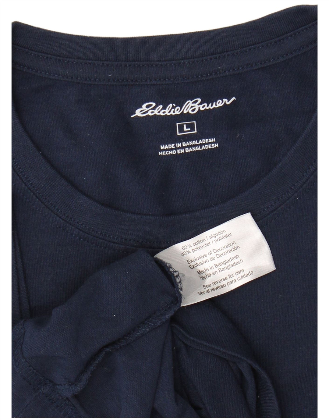 Camiseta masculina EDDIE BAUER grande algodão azul marinho