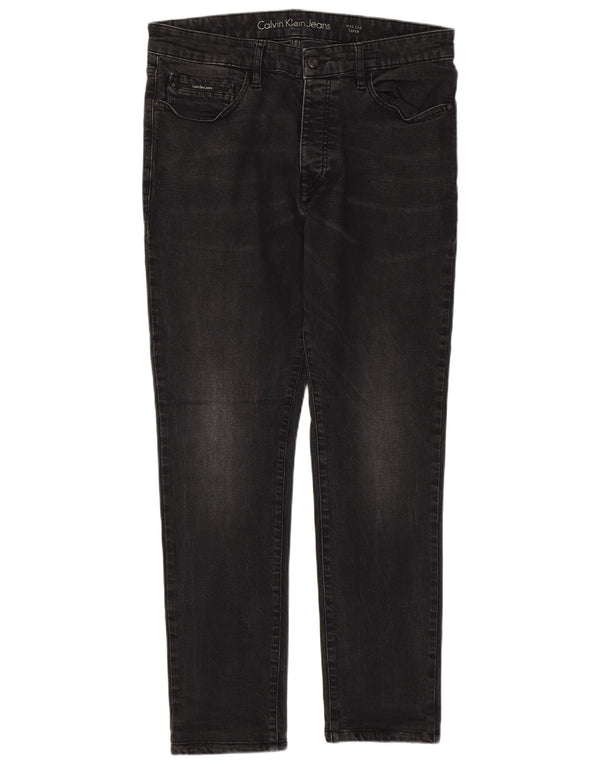 Calça jeans masculina Calvin Klein Tapered W33 L29 algodão cinza