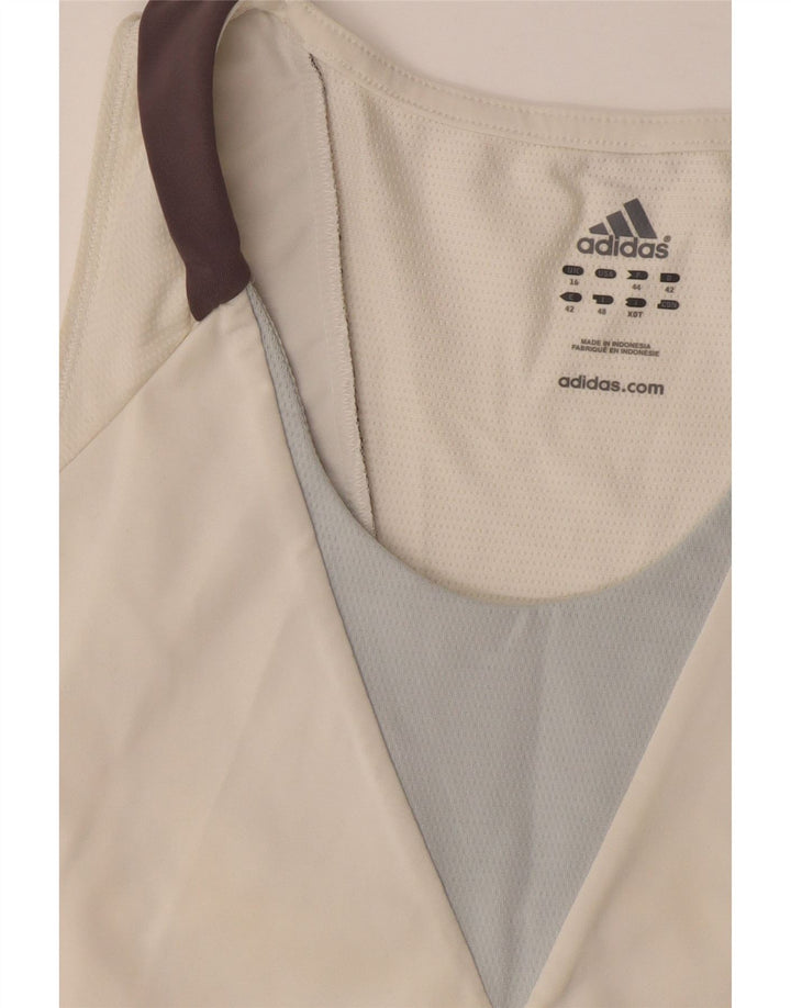 Adidas Womens Climacool Vest Top UK 16 Grande Bloco de cores branco