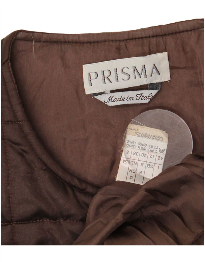 Colete acolchoado feminino Prisma UK 12 acetato marrom médio