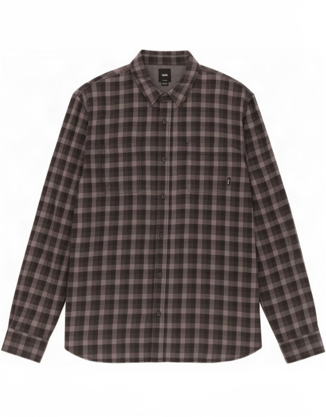 Camisa masculina de flanela Vans Tailored Fit XL preta de algodão gingham