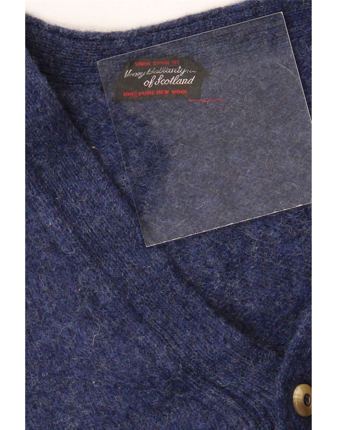 Suéter cardigã masculino vintage médio azul marinho lã nova