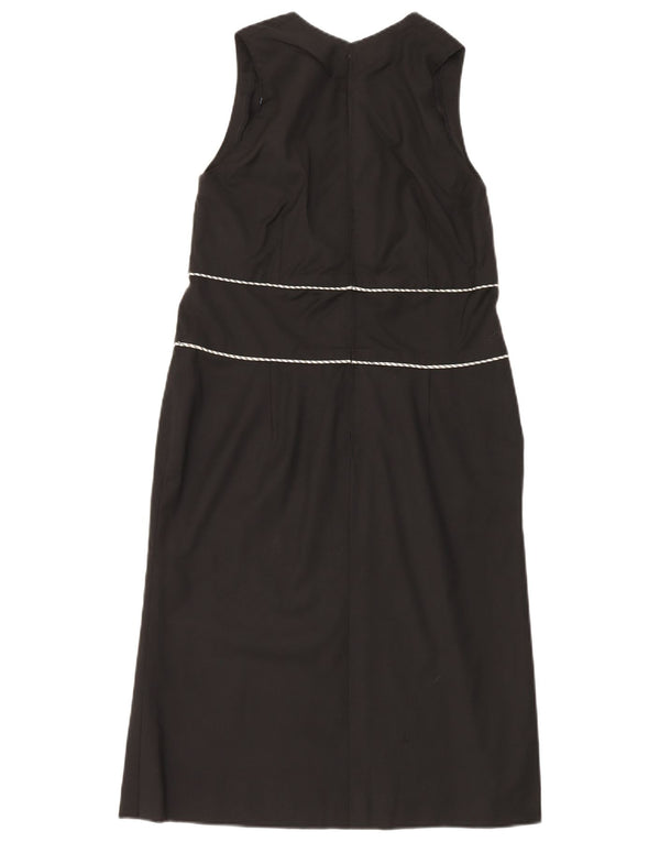Vestido feminino vintage sem mangas com bainha UK 4 XS preto