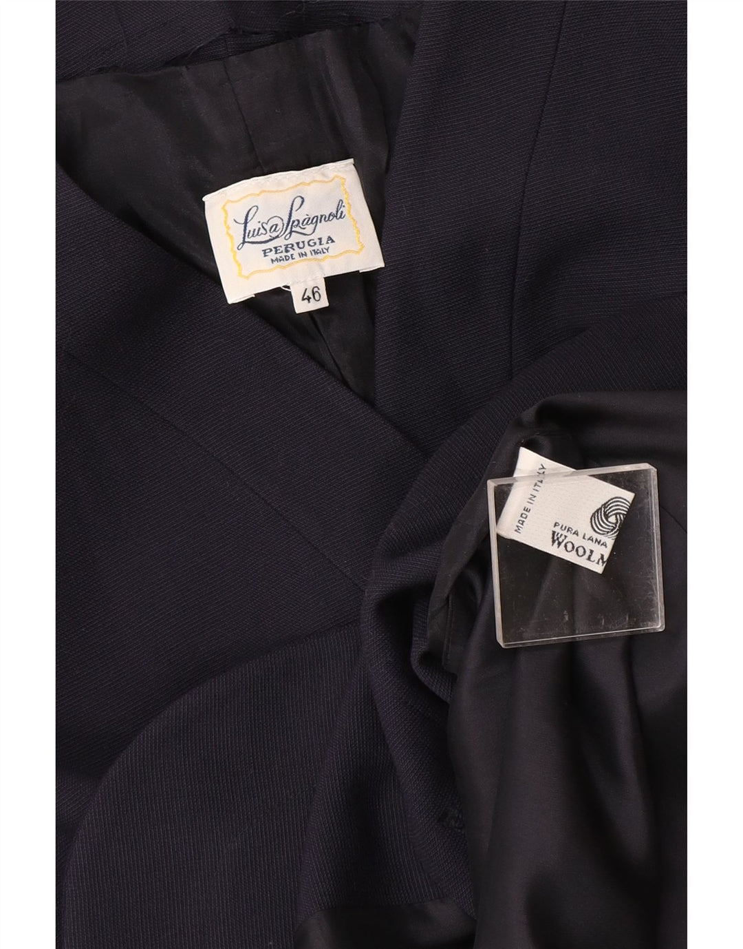 Jaqueta blazer feminina Luisa Spagnoli com peito duplo IT 46 grande azul marinho