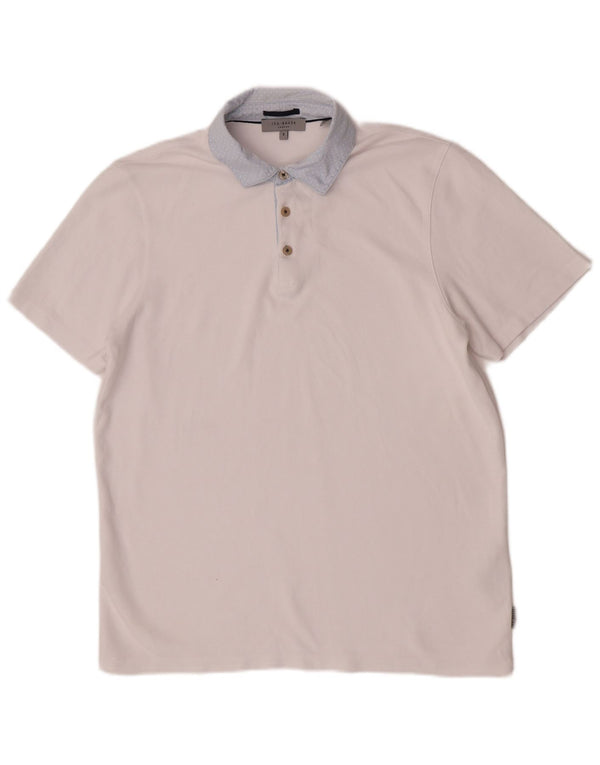 Camisa polo masculina Ted Baker tamanho 3 viscose branca média