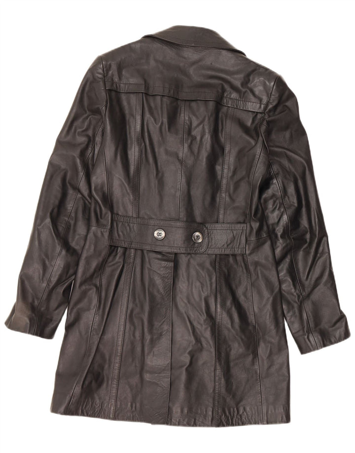 Casaco de couro masculino VINTAGE IT 48 couro preto médio