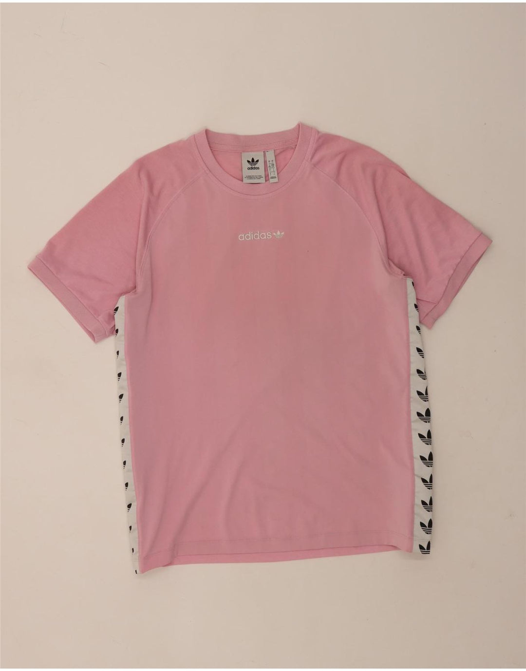 Adidas Mens Graphic T-Shirt Top Grande Rosa Colorblock Poliéster