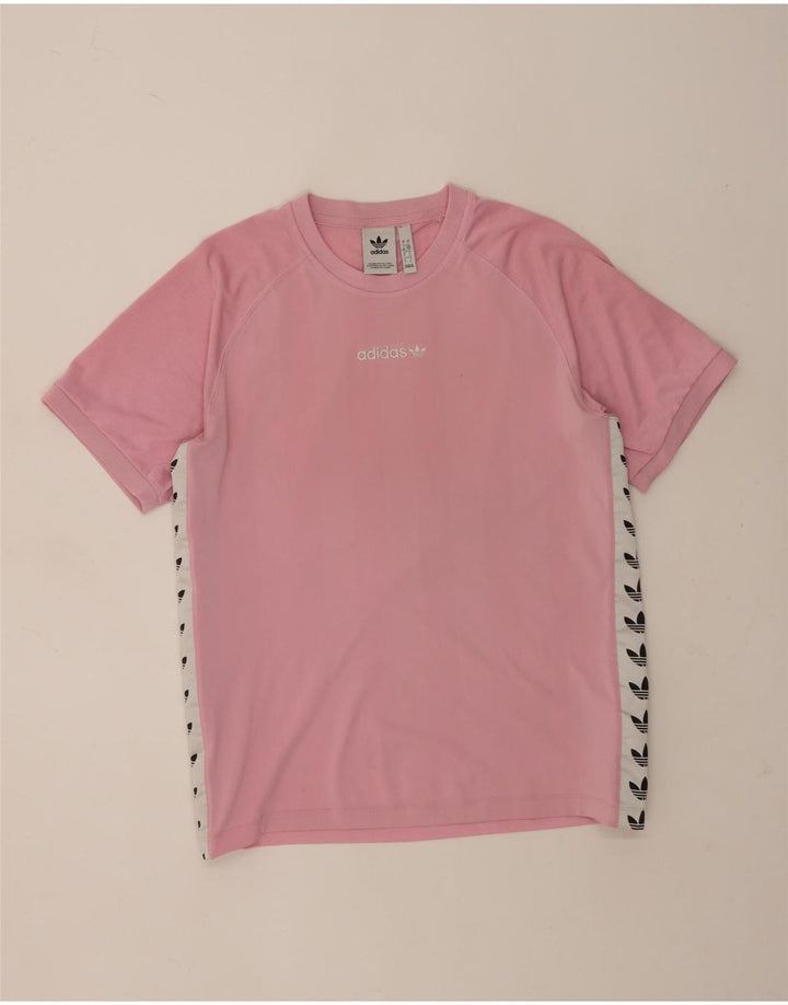 Adidas Mens Graphic T-Shirt Top Grande Rosa Colorblock Poliéster