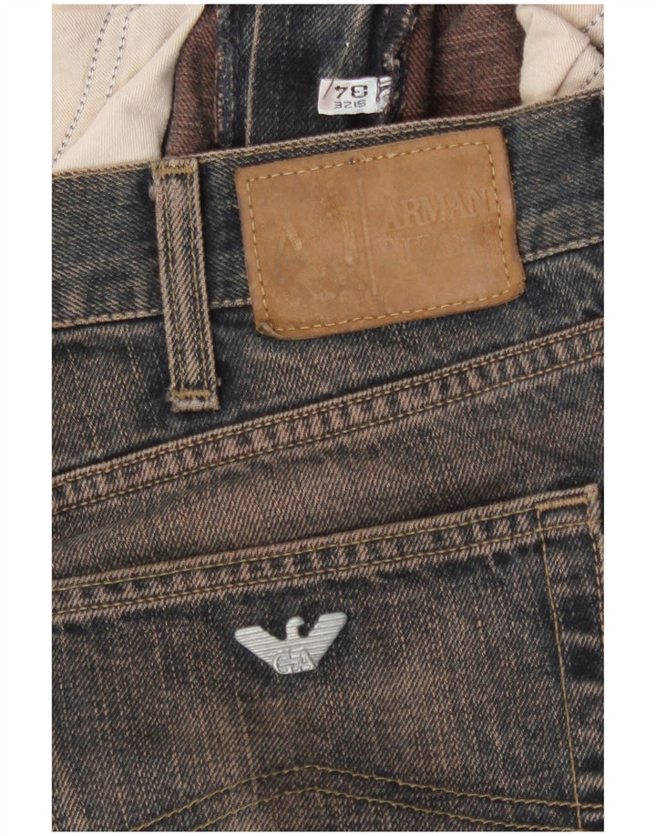 Armani feminino bootcut jeans W34 L32 azul marinho algodão