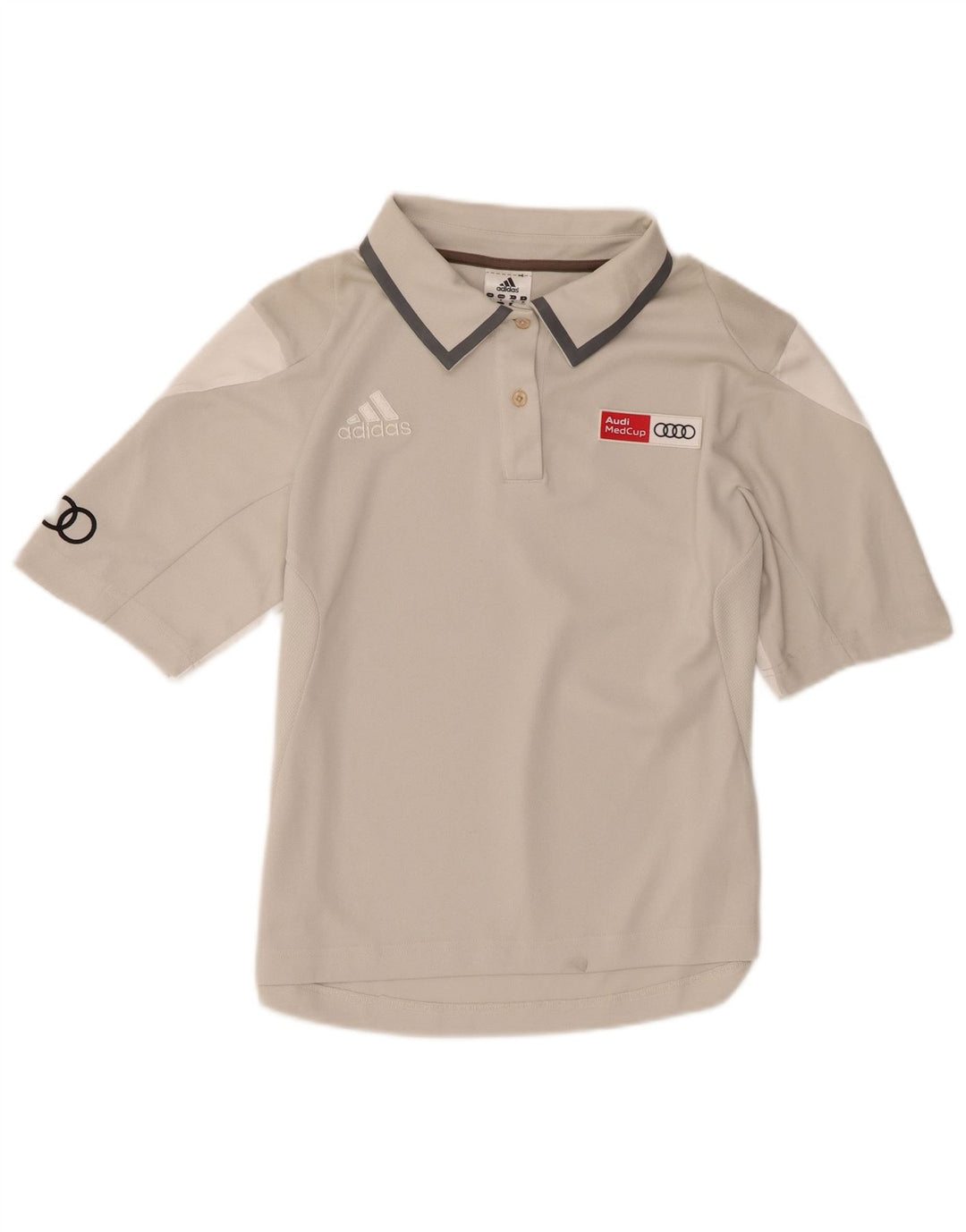 Camisa Polo Feminina Adidas UK 14 Poliéster Cinza Médio