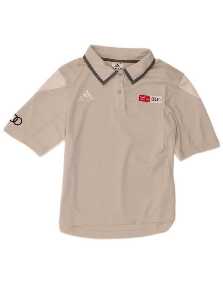 Camisa Polo Feminina Adidas UK 14 Poliéster Cinza Médio