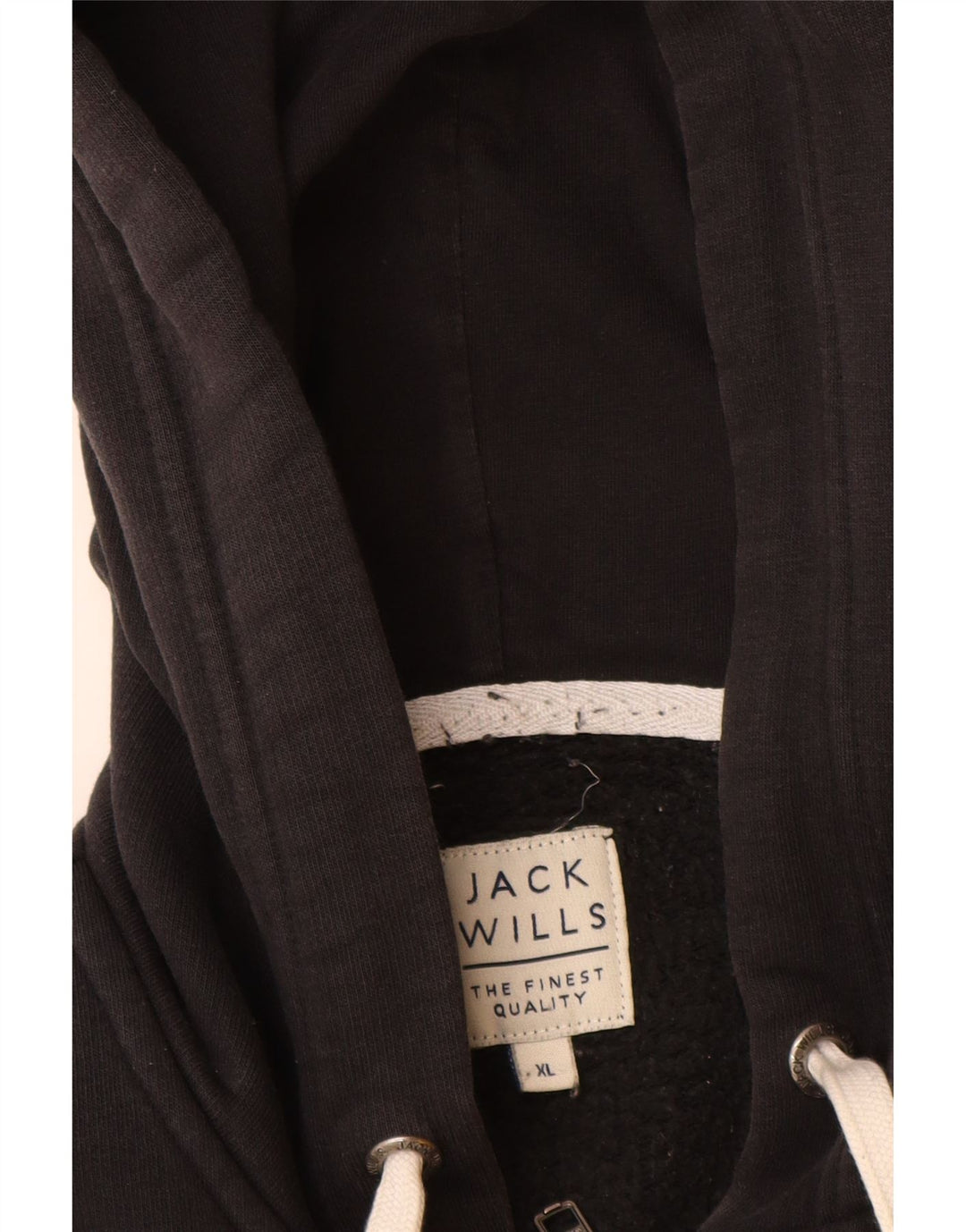 Jack Wills Suéter masculino com capuz e zíper gráfico XL algodão preto