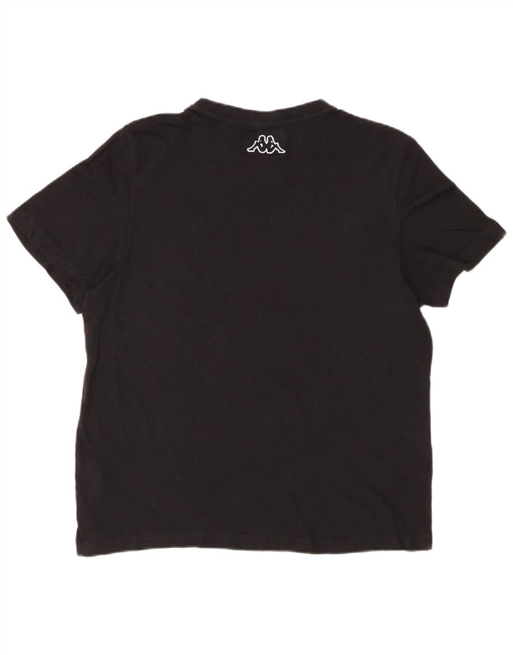 Camiseta feminina gráfica KAPPA UK 14 algodão preto médio