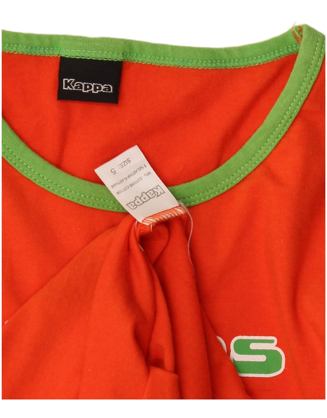 Camiseta feminina Kappa com estampa gráfica UK 12 algodão laranja médio