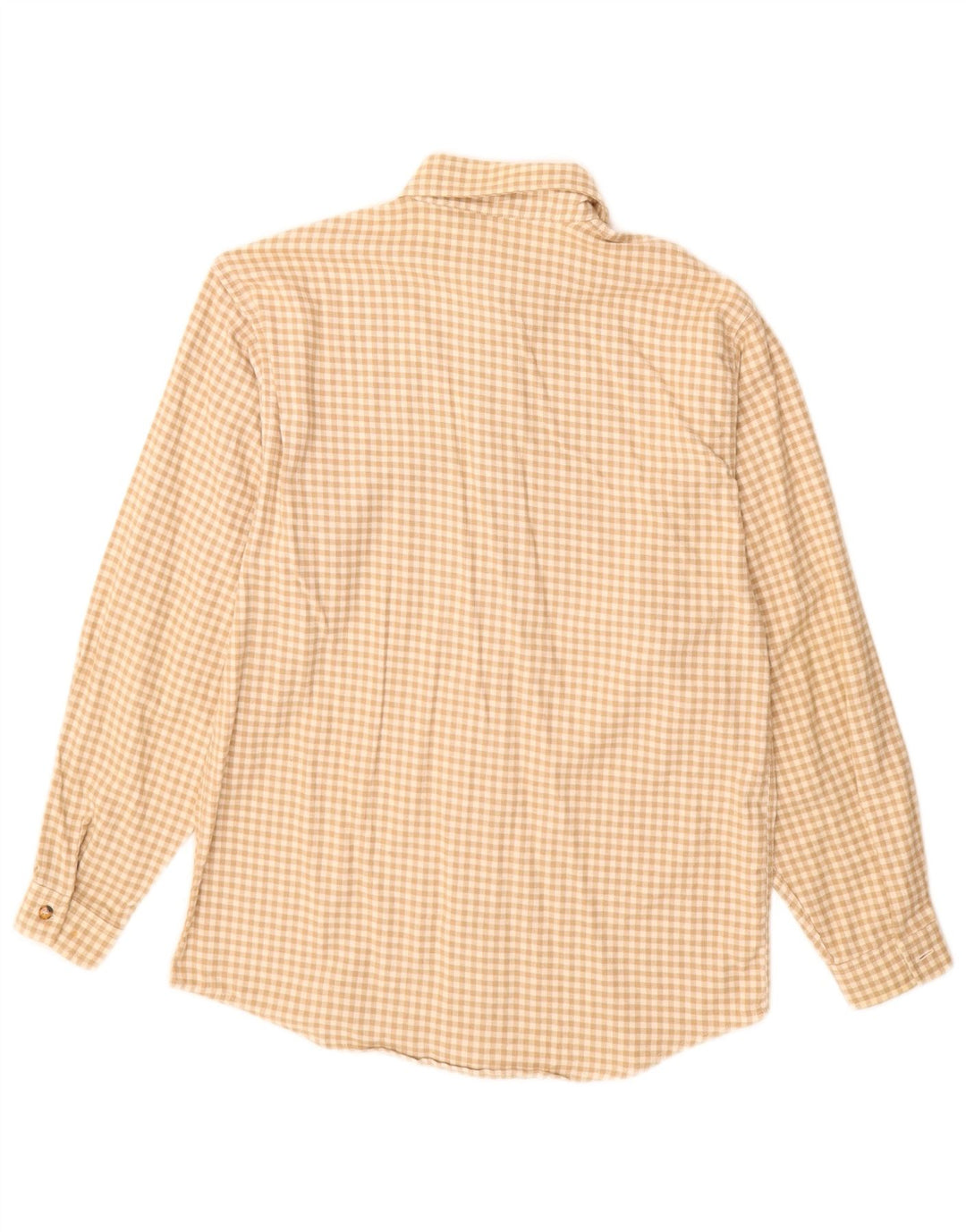 Camisa masculina de flanela Benetton pequena bege guingão