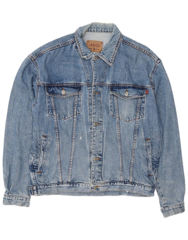 Jaqueta jeans masculina Casucci UK 42 XL algodão azul