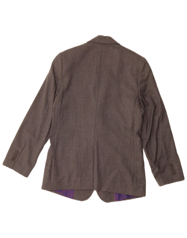 Jaqueta blazer de 2 botões Ted Baker Boys 9-10 anos lã virgem cinza