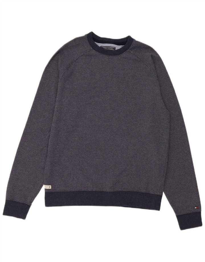 Tommy Hilfiger moletom masculino jumper médio algodão azul marinho