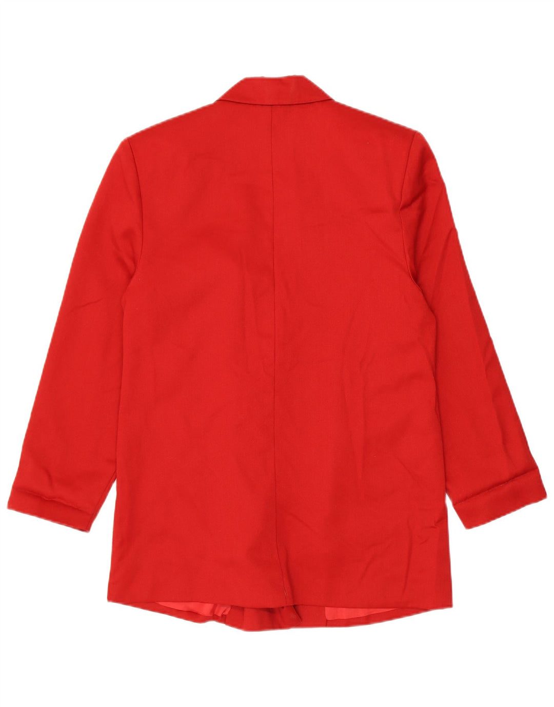 Jaqueta blazer feminina vintage longline com peito duplo Reino Unido 14 vermelho médio