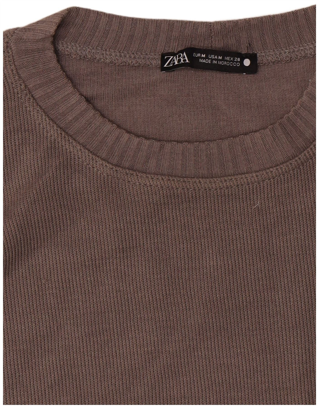 Zara Womens Oversized Top Manga Longa Reino Unido 14 Médio Marrom
