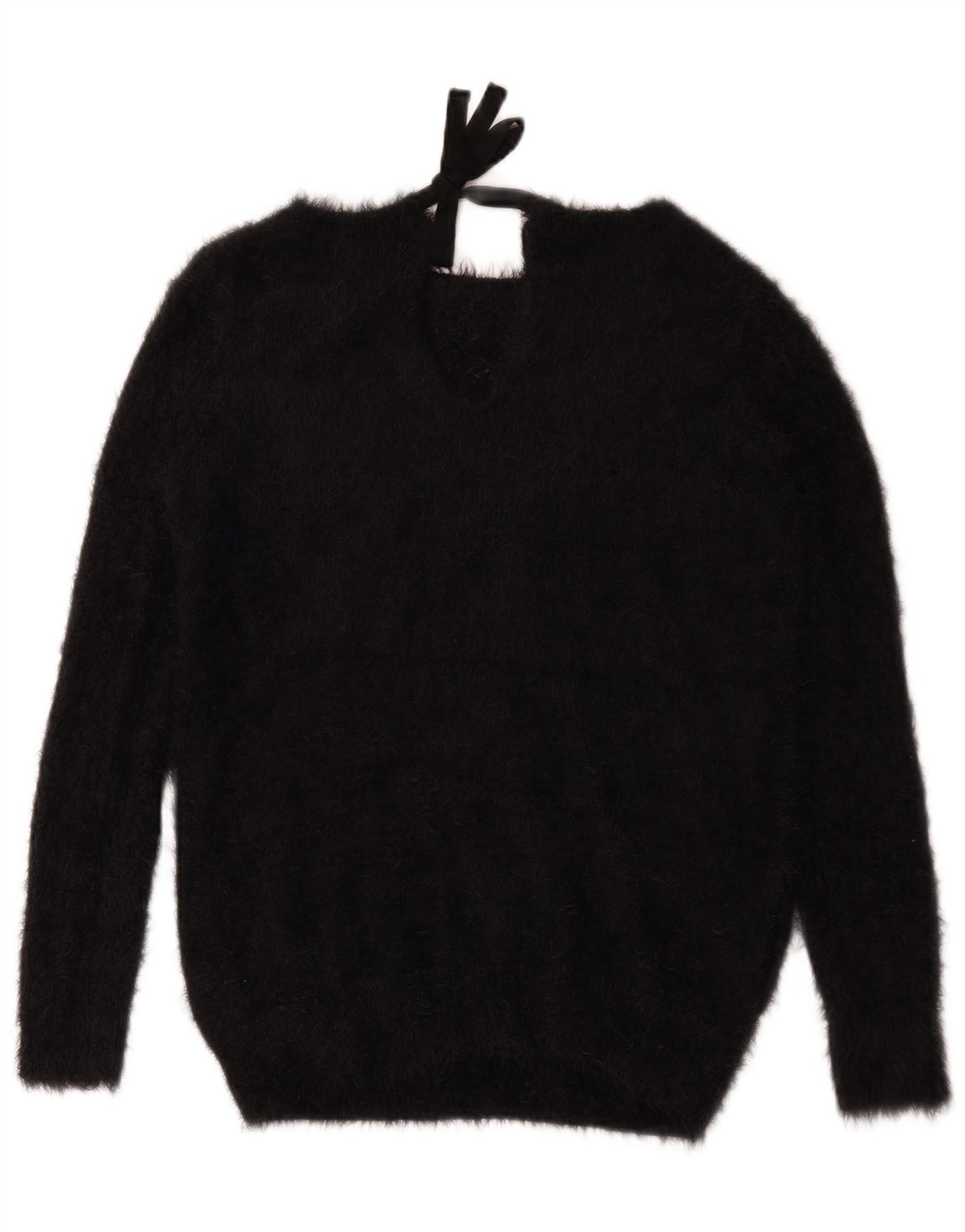 Suéter feminino Oasis com gola canoa UK 10 poliamida preta pequena