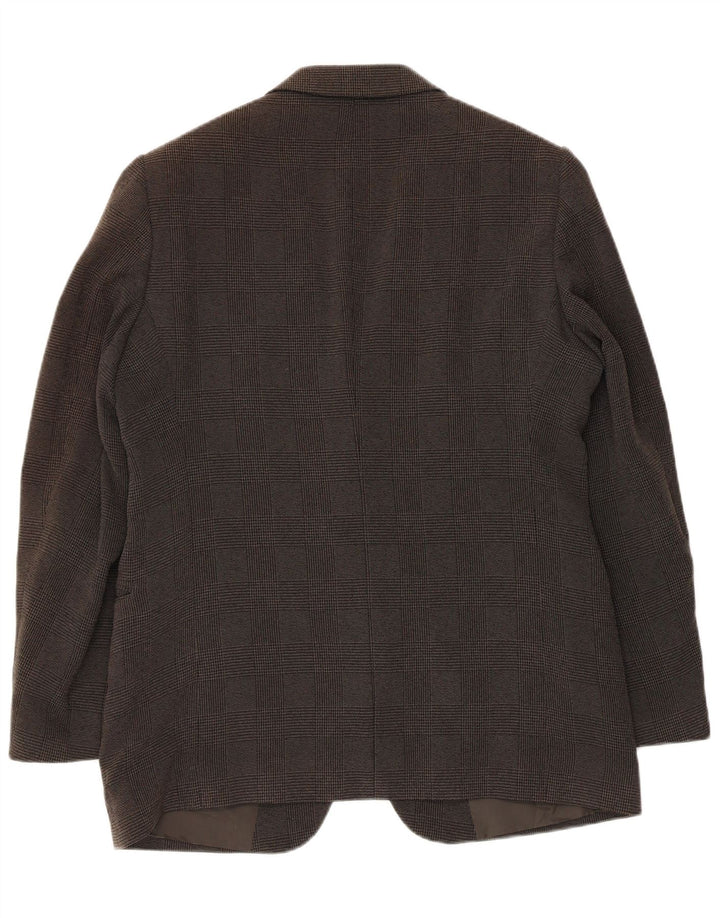 Jaqueta Blazer Masculina Armani com 2 Botões IT 52 Grande Cinza Houndstooth Poliéster