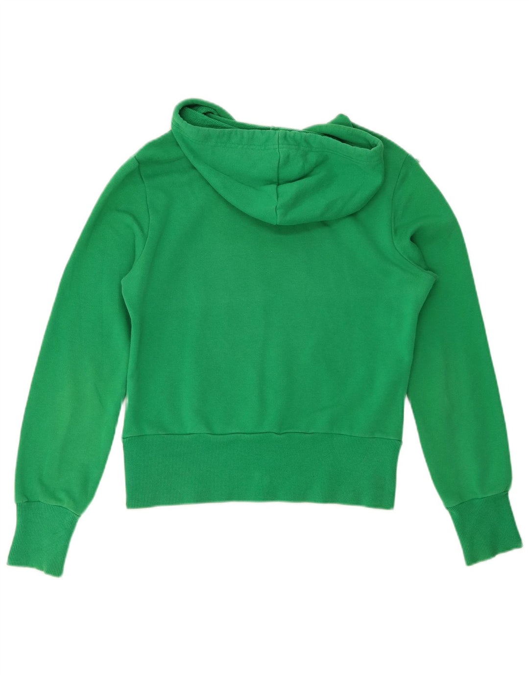 ADIDAS Womens Crop Graphic Hoodie Jumper EU 38 Médio Algodão Verde