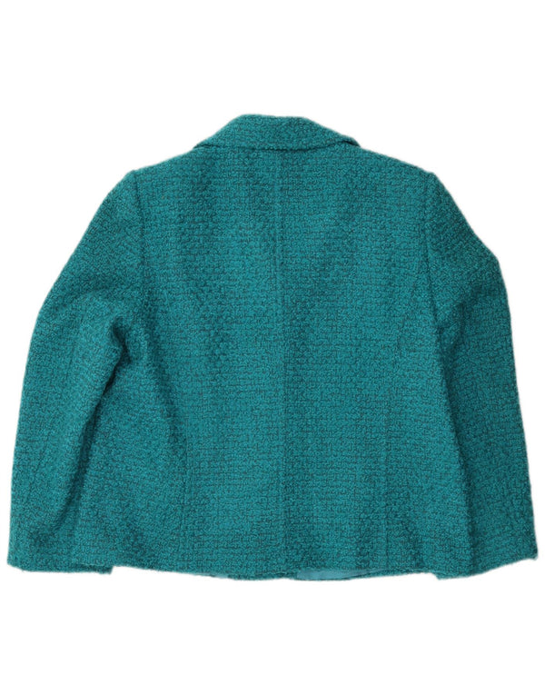Libra Womens 3 Button Blazer Jacket UK 18 XL Turquesa Acrílico