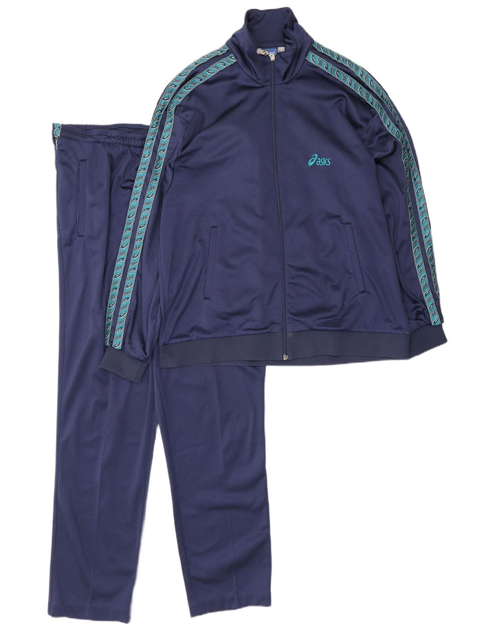 Asics Mens Graphic Full Tracksuit IT 52 Grande bloco colorido azul marinho