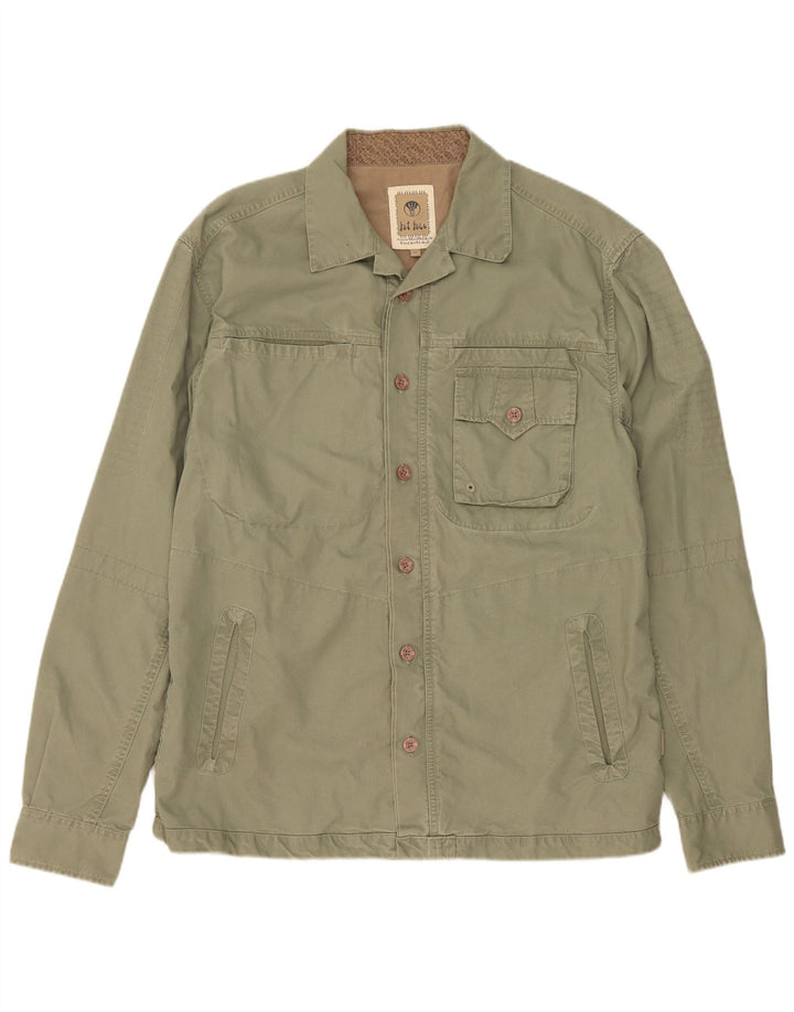 Jaqueta utilitária masculina Fat Face UK 38 algodão cáqui médio