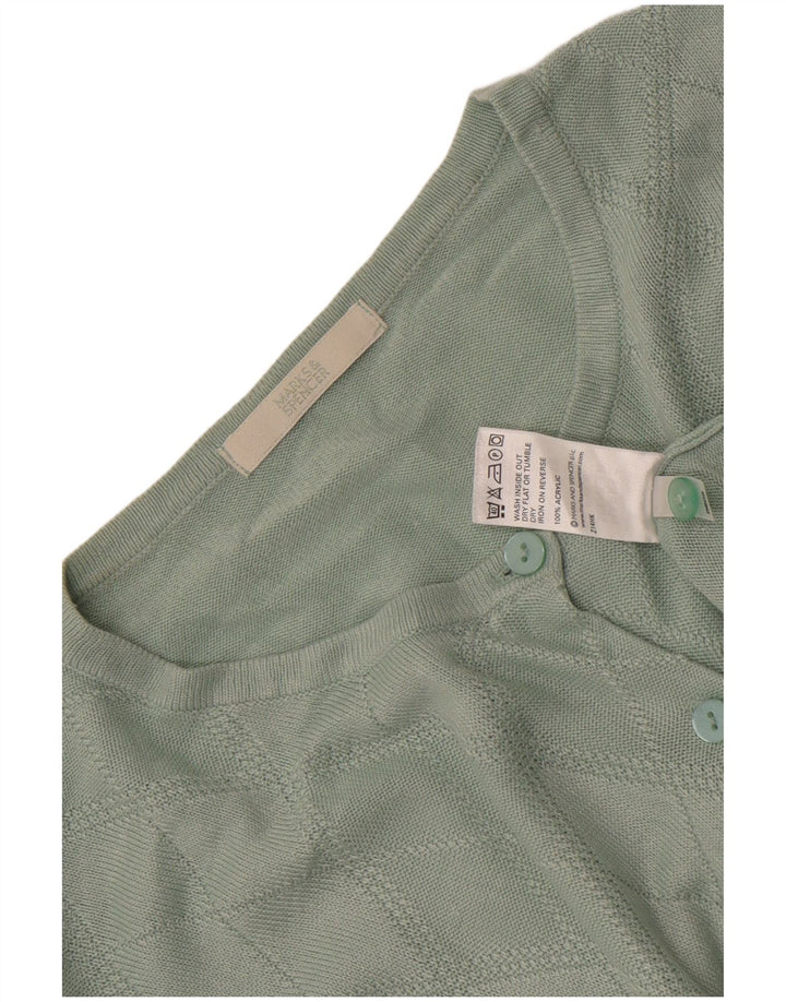 Suéter cardigã feminino Marks & Spencer Reino Unido 16 grande verde argyle/diamante