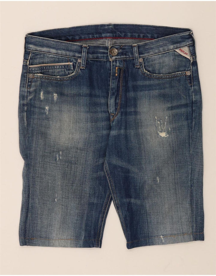 REPLAY Mens Denim Shorts W30 Medium Blue Cotton Vintage Replay and Second-Hand Replay from Messina Hembry 