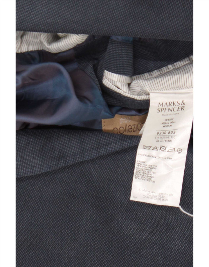 Jaqueta blazer masculina de 2 botões Marks & Spencer Reino Unido 40 azul marinho médio