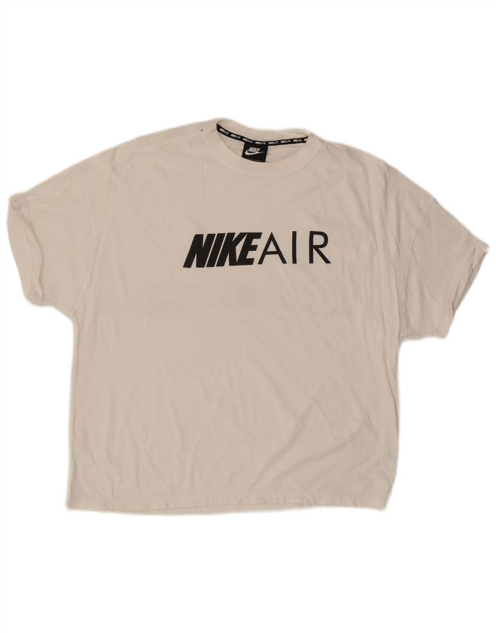 Camiseta gráfica masculina NIKE Top médio algodão branco