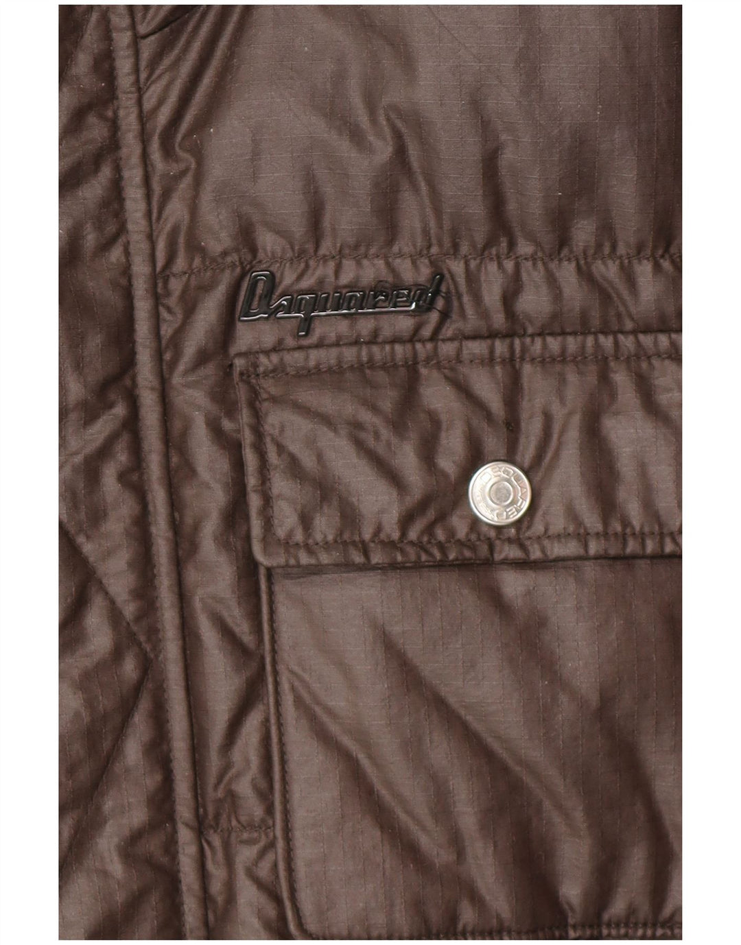 Jaqueta acolchoada masculina Dsquared com zíper IT 48 marrom médio designer