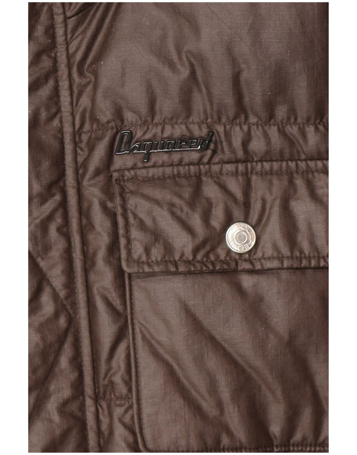 Jaqueta acolchoada masculina Dsquared com zíper IT 48 marrom médio designer
