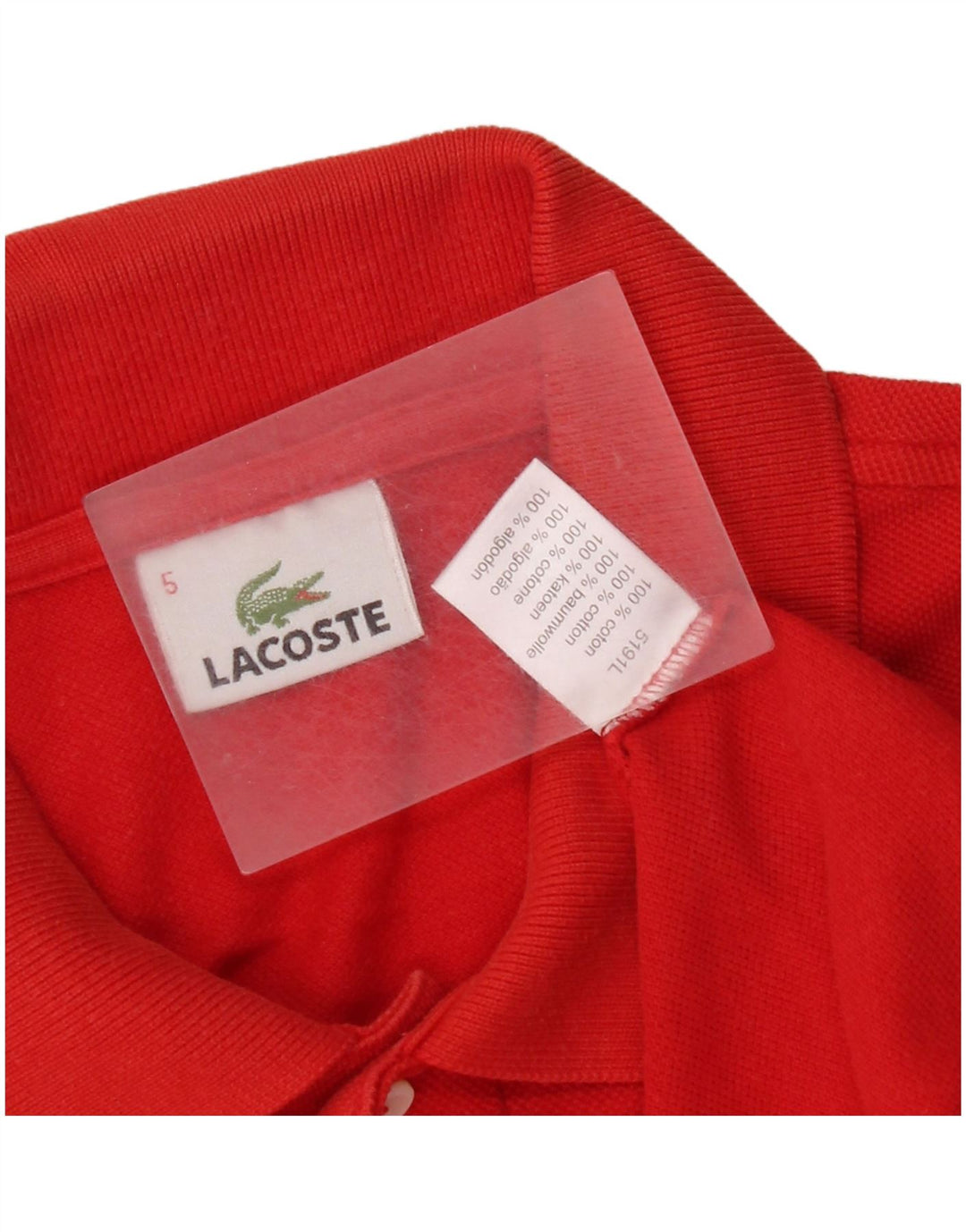 Camisa polo masculina Lacoste tamanho 5 grande algodão vermelho