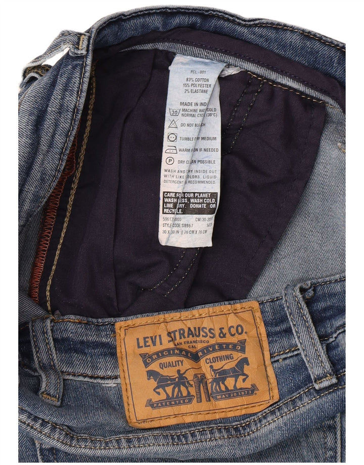 Jeans retos femininos Levi's W30 L25 algodão azul
