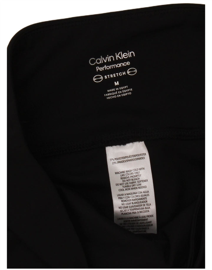 Shorts esportivos gráficos femininos Calvin Klein UK 12 poliéster preto médio