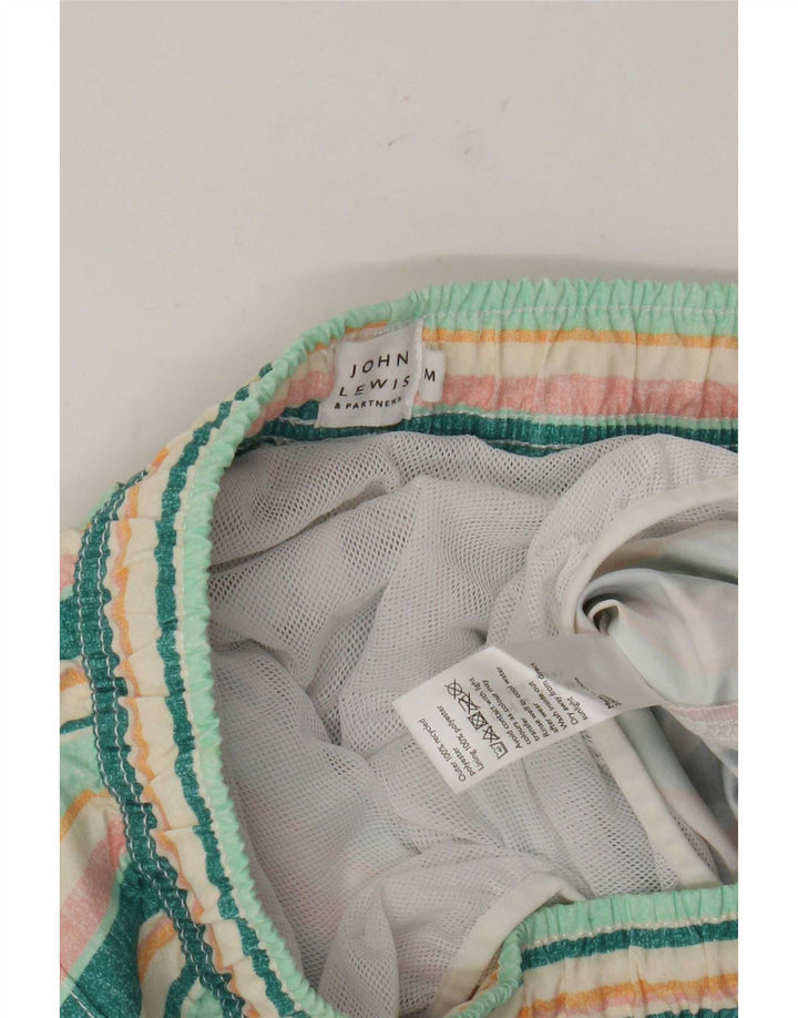 Shorts de natação masculino John Lewis poliéster listrado verde médio