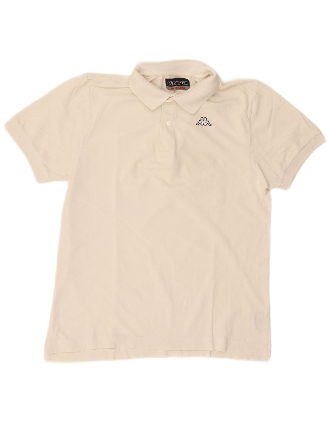Camisa polo masculina Kappa de algodão branco médio